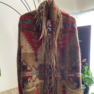 Denim and Supply Ralph Lauren shawl fringe sweater